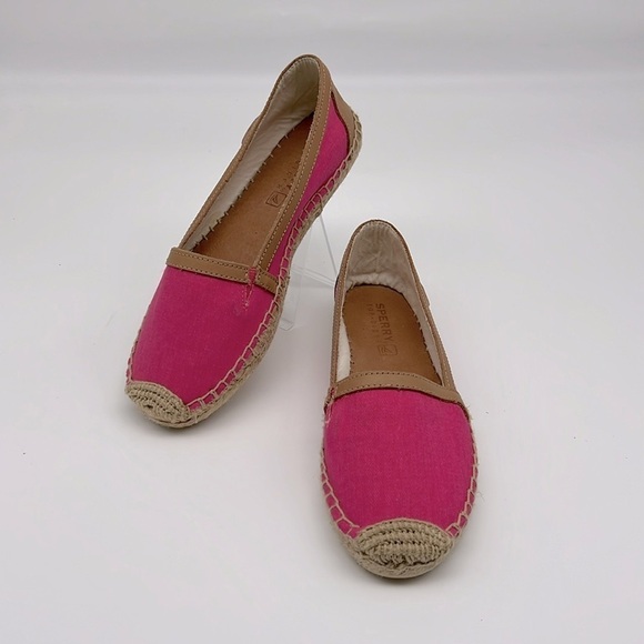 Sperry Top-Sider Danica Salt Washed Canvas Pink Espadrille Flats Slip On size 6M - Picture 2 of 12